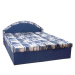 Manželská posteľ, molitánová, modrá/vzor, EDVIN 7