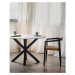 Čierny okrúhly jedálenský stôl so sklenenou doskou ø 150 cm Argo – Kave Home