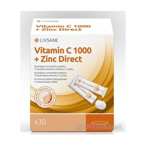 LIVSANE Vitamín C 1000 + Zinok Direct 30 ks