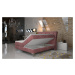NABBI Amika 180 čalúnená manželská posteľ s úložným priestorom tmavozelená