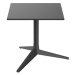 VONDOM - Štvorcový konferenčný stolík FAZ Ø základne 65 cm so sklenenou doskou, 50x50, 59x59 cm