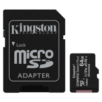 Kingston microSDXC Canvas Select Plus 64GB A1 Class 10 100MB/s + SD adaptér