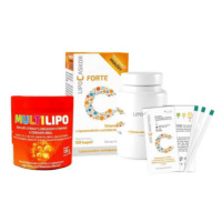 LIPO C Askor forte 120 kapsúl + Multilipo 30 ks + testovacie prúžky set