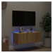 vidaXL TV nástenná skrinka s LED svetlami dub sonoma 80x35x31 cm