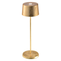 Zafferano Olivia 3K dobíjacia stolová lampa zlatá