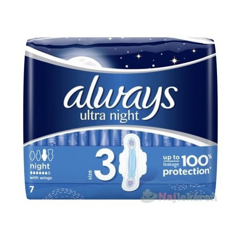ALWAYS ULTRA NIGHT hygienické vložky 7ks