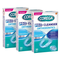 COREGA Pre cleanser orthodontics čistiace tablety pre strojčeky 3 x 30 kusov