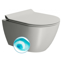 GSI - PURA závesná WC misa, Swirlflush, 36x50cm, cenere dual-mat 881617