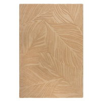 Svetlohnedý vlnený koberec Flair Rugs Lino Leaf, 120 x 170 cm