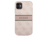 Guess PU 4G Printed Stripe kryt iPhone 11 ružový