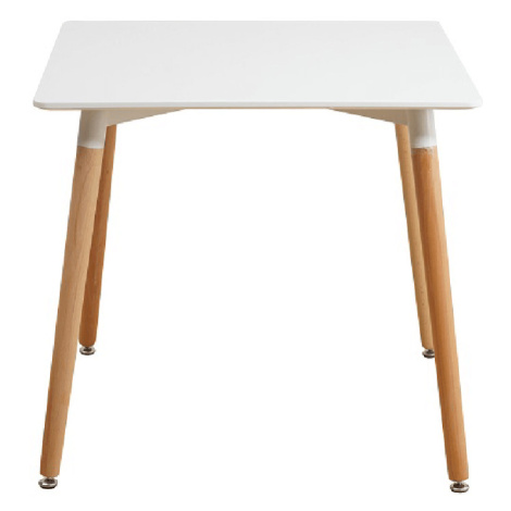 Jedálenský stôl, biela/buk, 70x70 cm, DIDIER  3 NEW