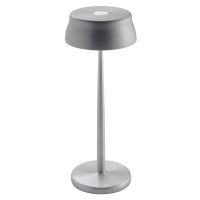 Zafferano LED dobíjacia stolová lampa Sister Light, hliníková farba, CCT