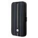 Púzdro BMW iPhone 14 Pro 6,1" black bookcase Leather Stamp Blue Lines (BMBKP14L22RVSK)