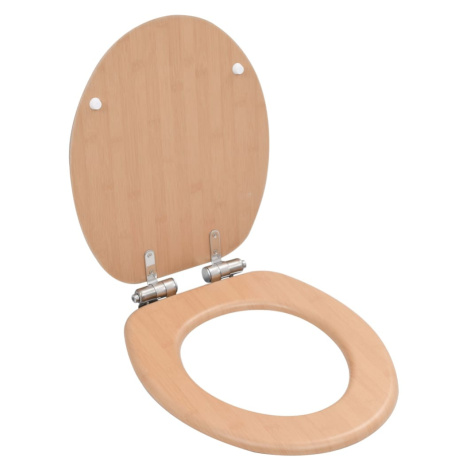 vidaXL WC sedadlo s pomalým sklápaním MDF dizajn bambusu