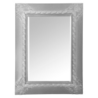 Estila Luxusné vintage obdĺžnikové zrkadlo Ancilla s hrubým hlineným rámom v sivo-bielom prevede