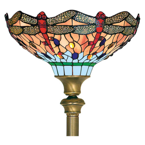Stojacia lampa Dragonfly v štýle Tiffany Searchlight