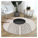 Čierno-biely prateľný okrúhly koberec vhodný pre robotické vysávače ø 100 cm Comfort – Mila Home