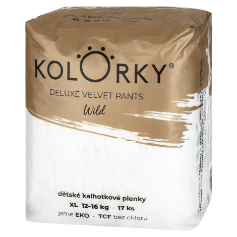 KOLORKY Deluxe velvet pants Wild XL Jednorázové nohavičkové ekoplienky, 12-16kg - 17 ks