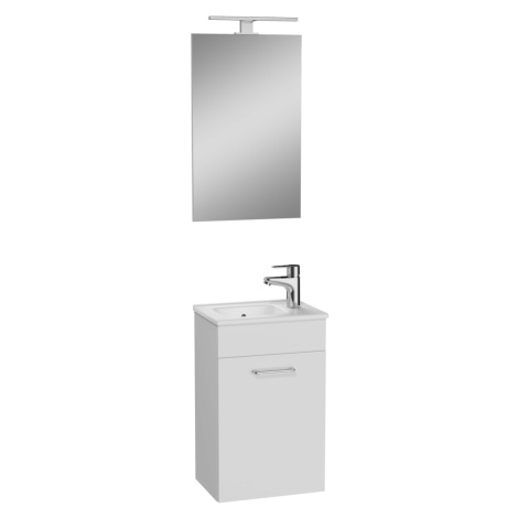 Kúpeľňová zostava s umývadlom, zrkadlom a osvetlením Vitra Mia 39x61x28 cm biely lesk MIASET40B