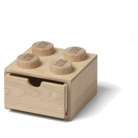 LEGO drevený stolný box 4 so zásuvkou (svetlé drevo)