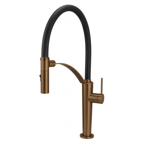 DEANTE - Corda kartáčovaný bronz Kuchynská batéria, s elastickým výtokom - 2 typy prúdu BRC_C72M