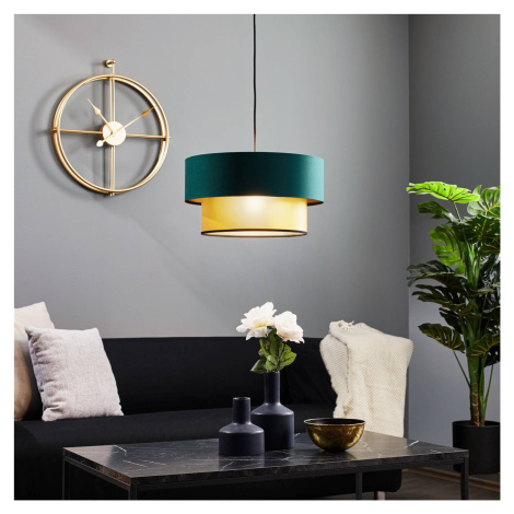 Závesná lampa Dorina, zelená/zlatá Ø 40 cm Maco Design