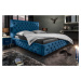 LuxD Dizajnová posteľ Laney 160x200 cm tmavomodrý zamat