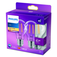 Philips LED žiarovka E27 4,3W 2700K filament 2 ks