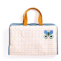 Pomea - prebaľovacia taška pre bábiky - modrá s motýľom