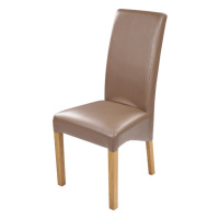 Sconto Jedálenská stolička FOXI III dub olejovaný/textilná koža cappuccino