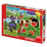Dino Puzzle Krtko a dáždnik 3 x 55 dielikov