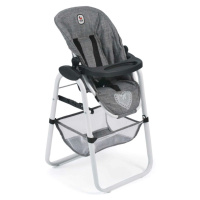 Bayer Chic Jedálenská stolička pre bábiku Jeans sivá
