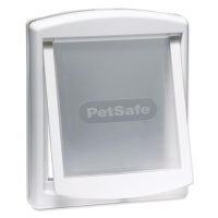 Dvierka PetSafe plastové s transparentným flapom biele, výrez 28,1x23,7cm