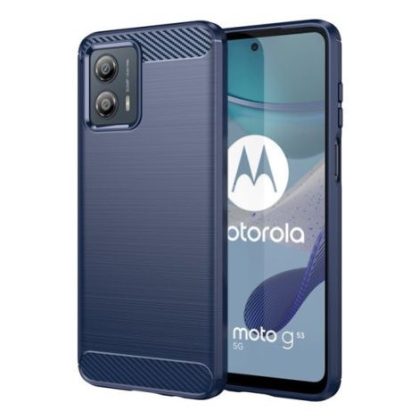 Motorola Moto G53, silikónové puzdro, stredne odolné proti nárazu, brúsené, karbónový vzor, tmav