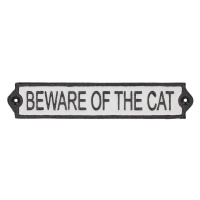 Liatinová ceduľa 26x5 cm Beware of the Cat – Esschert Design