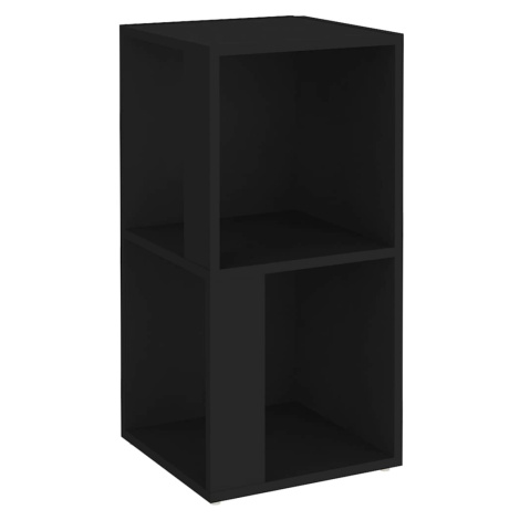 vidaXL Rohová skrinka čierna 33x33x67 cm drevotrieska