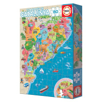 Puzzle Mapa Katalánsko s monumentami Educa 150 dielov od 7 rokov