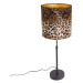 Stolová lampa čierny zamatový odtieň leopardie prevedenie 25 cm - Parte