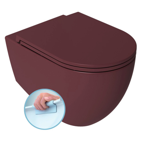 INFINITY závesná WC misa, Rimless, 36,5x53cm, maroon red 10NF02001-2R ISVEA