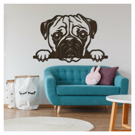 Moderný obraz na stenu - Pes Mops, Wenge