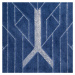 Modrá flano deka GINKO4 s potlačou 150x200 cm