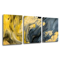 Impresi Obraz Abstraktný žlto sivý - 150 x 70 cm (3 dielny)