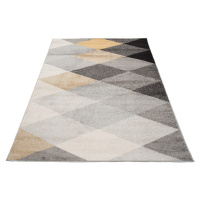 TA Sivo-žltý geometrický koberec Charlot Rozmer: 140x190 cm