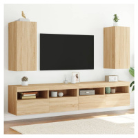 vidaXL TV nástenné skrinky s LED svetlami 2 ks dub sonoma 30,5x35x70cm