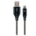 Kabel CABLEXPERT CC-USB2B-AMCM-1M-BW USB 2.0 AM na Type-C kabel (AM/CM), 1m, opletený, černo-bíl