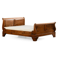 Estila Rustikálna luxusná manželská posteľ M-VINTAGE z masívneho dreva s vyrezávanými nožičkami 