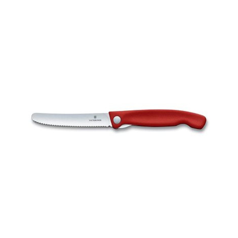 Victorinox skladací desiatový nôž Swiss Classic, červený, vlnkované ostrie 11 cm