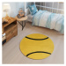 Žltý detský okrúhly koberec
