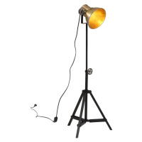 vidaXL Podlahová lampa 25 W starožitná mosadzná 35x35x65/95 cm E27