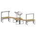 workalu® Hliníkový dielenský stôl so systémovou nadstavbou, jednostranný bedrunka hirth